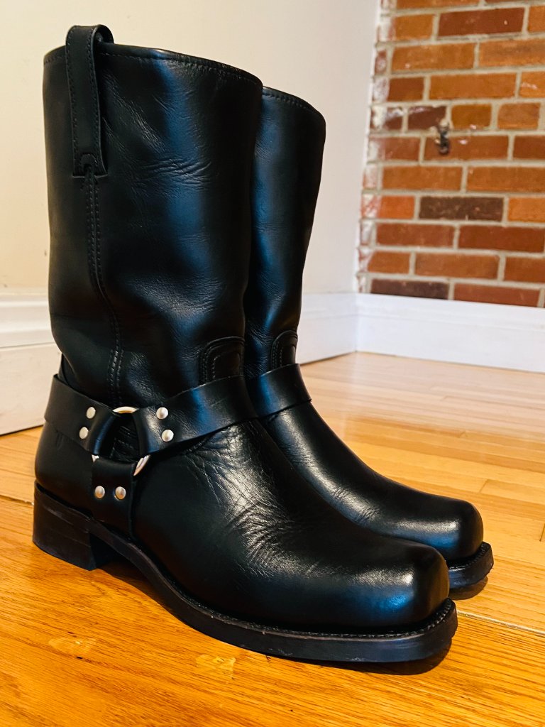 Vintage Frye Men's 87350 Size 13 M Black 14" Harness Boots Made In Usa Euc